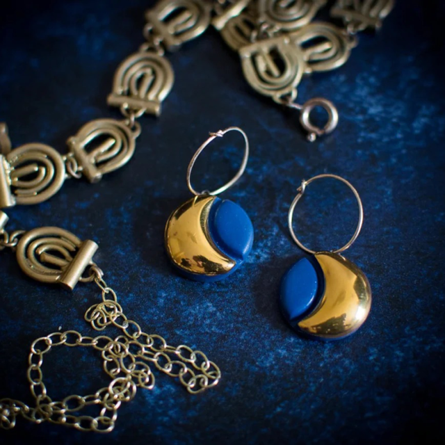 Blue Moon Earrings | Danu Ceramics 