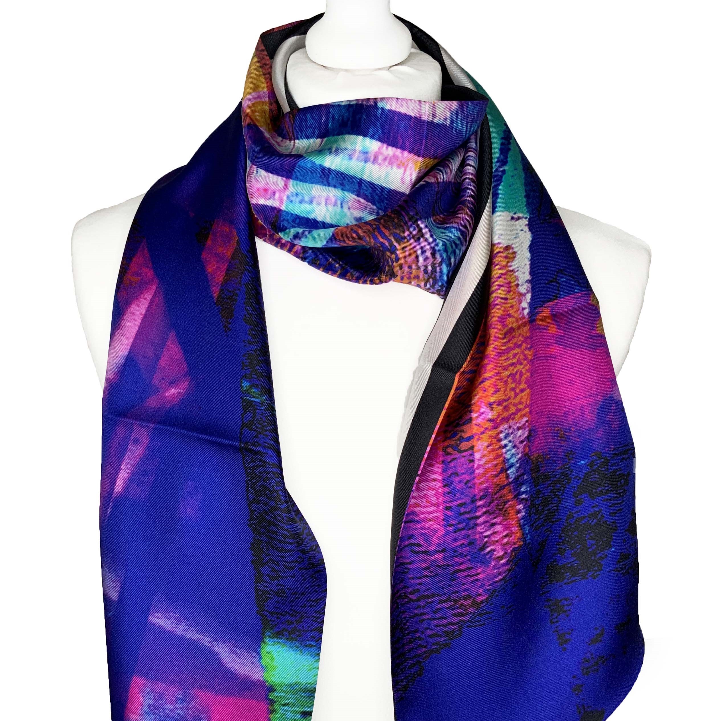 100% Silk Twill Scarf | Large double sided | Clare OConnor
