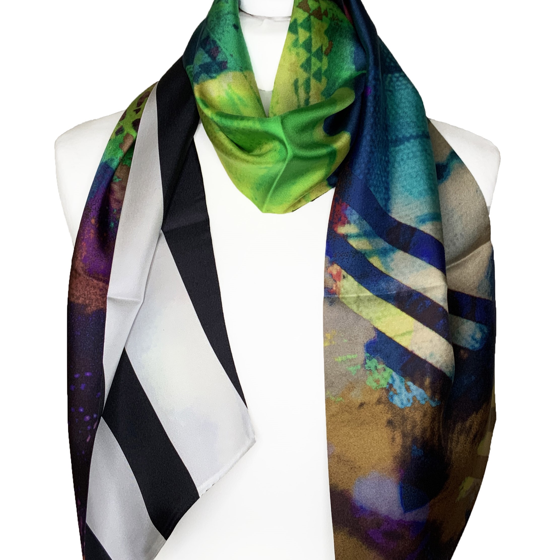 100% Silk Twilly Scarf | Large double sided | Clare OConnor