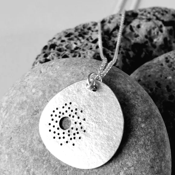 Shore Collection | Sterling Silver Disc and Ring Pendant | Berina Kelly 