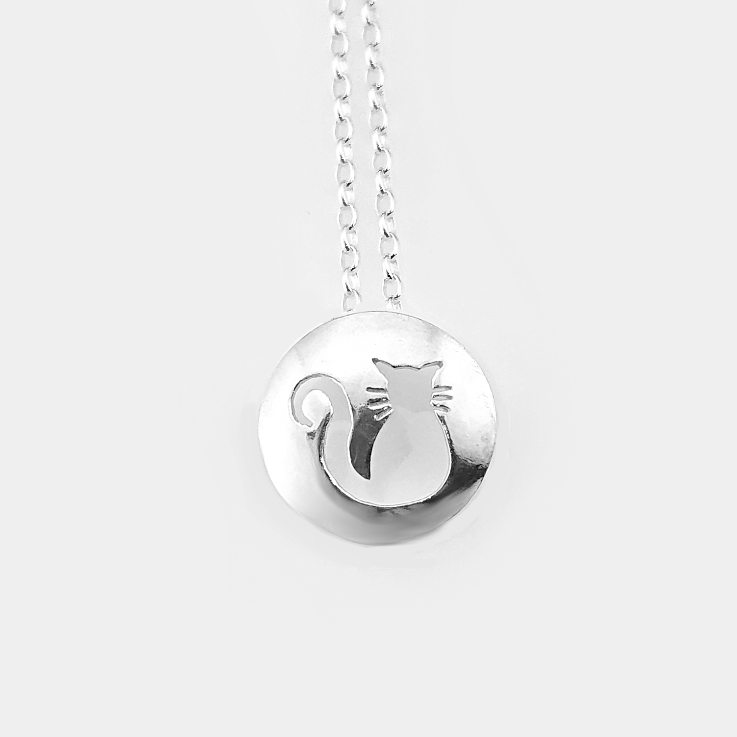 Yeats | Sterling Silver Cat Pendant | The Cat & The Moon