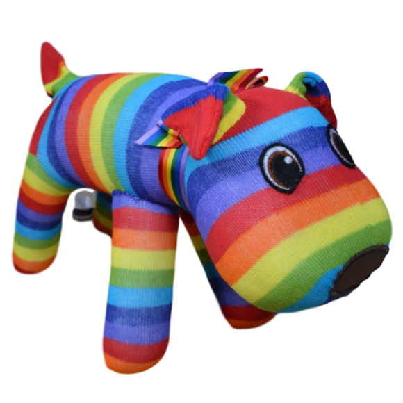Rainbow Sock Dog