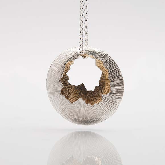 Golden Shore | Sterling Silver Double Pendant with 22ct Gold Plating | Statement | Martina Hamilton