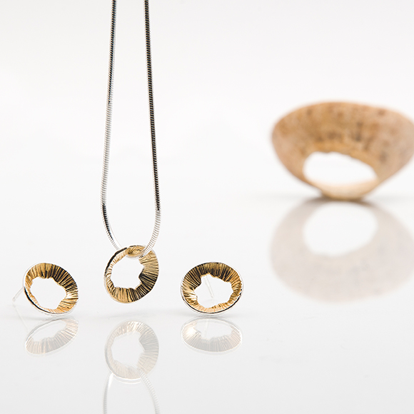 Golden Shore | Sterling Silver Pendant with 22ct Gold Plating | Small | Martina Hamilton