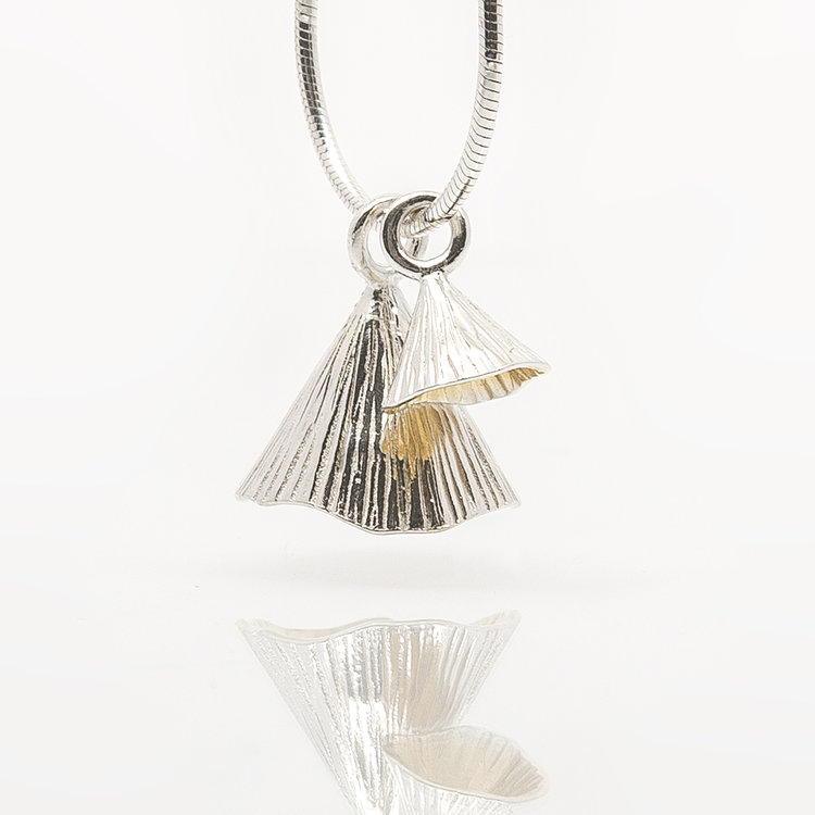 Shell Cone | Sterling Silver Two Piece Pendant with 22ct Gold Plating | Martina Hamilton