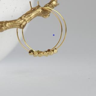 Geometric Brass Bead Earrings