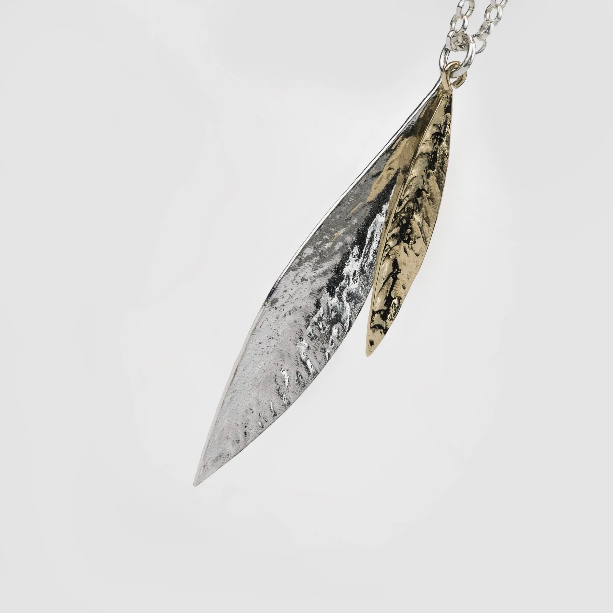 Leaf | Hallmarked Gold & Sterling Silver Double Pendant | Martina Hamilton