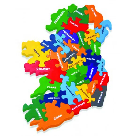 Wooden Map of Ireland Jigsaw Puzzle