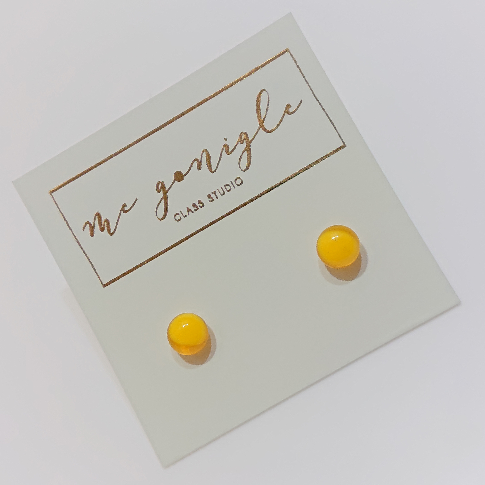 Yellow Glass Stud Earrings | Mc Gonigle Glass