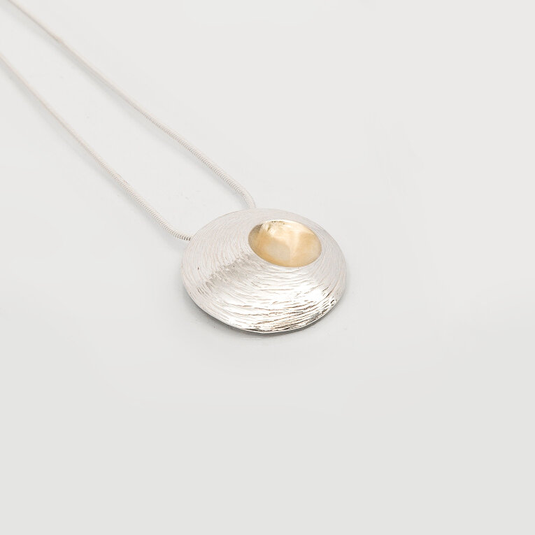 Moon Shell | Sterling Silver Pendant with 22ct Gold Plating | Medium | Martina Hamilton