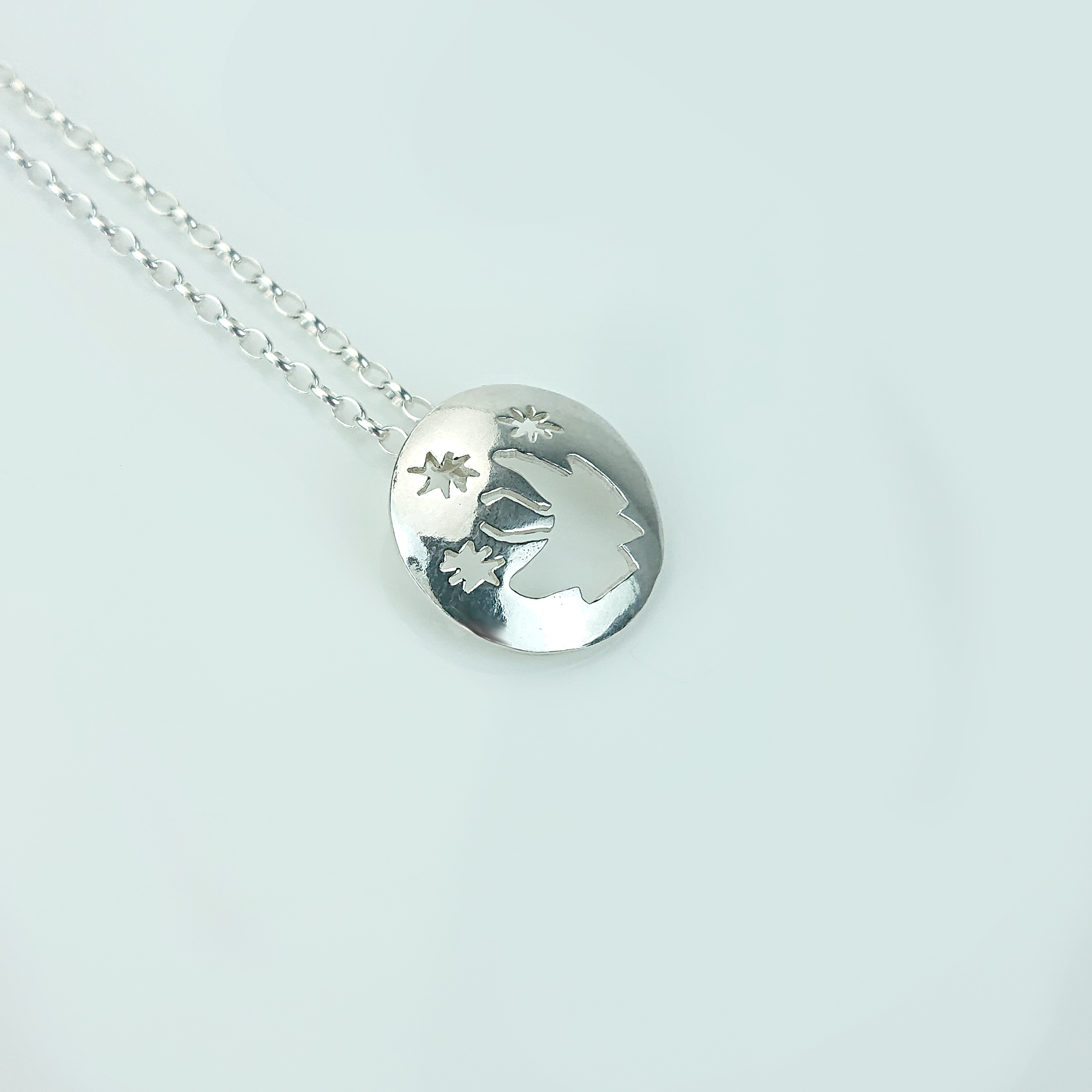 Yeats | Sterling Silver Moth Pendant | The Cat & The Moon