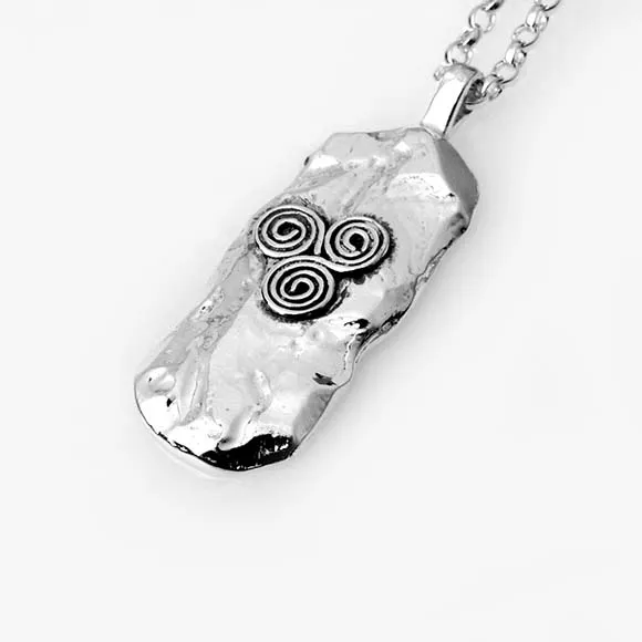 Newgrange | Sterling Silver Spiral Pendant | Large | The Cat & The Moon