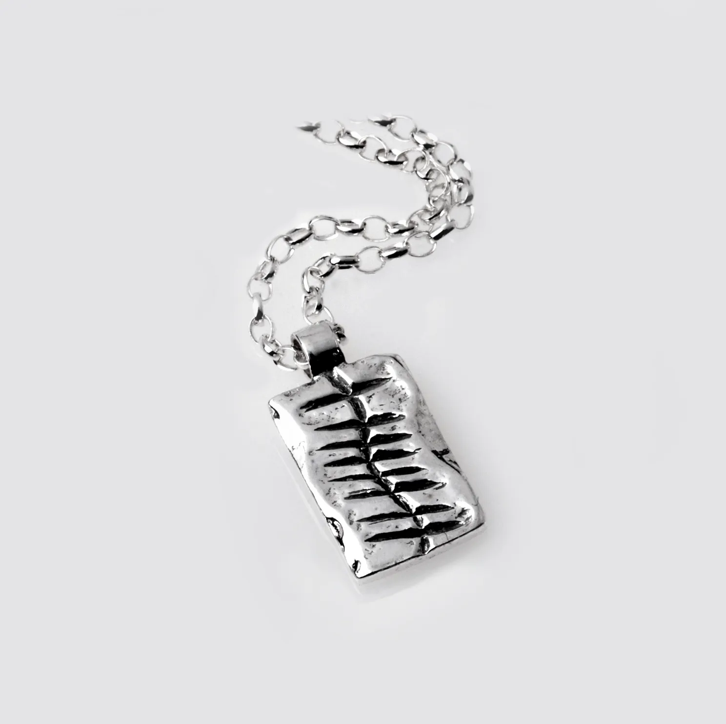 Ogham | Sterling Silver Gra Pendant | The Cat & The Moon