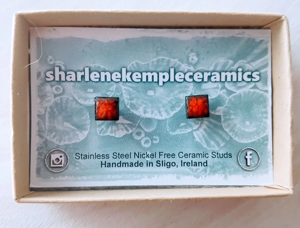 Red Ceramic Stud Earrings | Sharlene Kemple