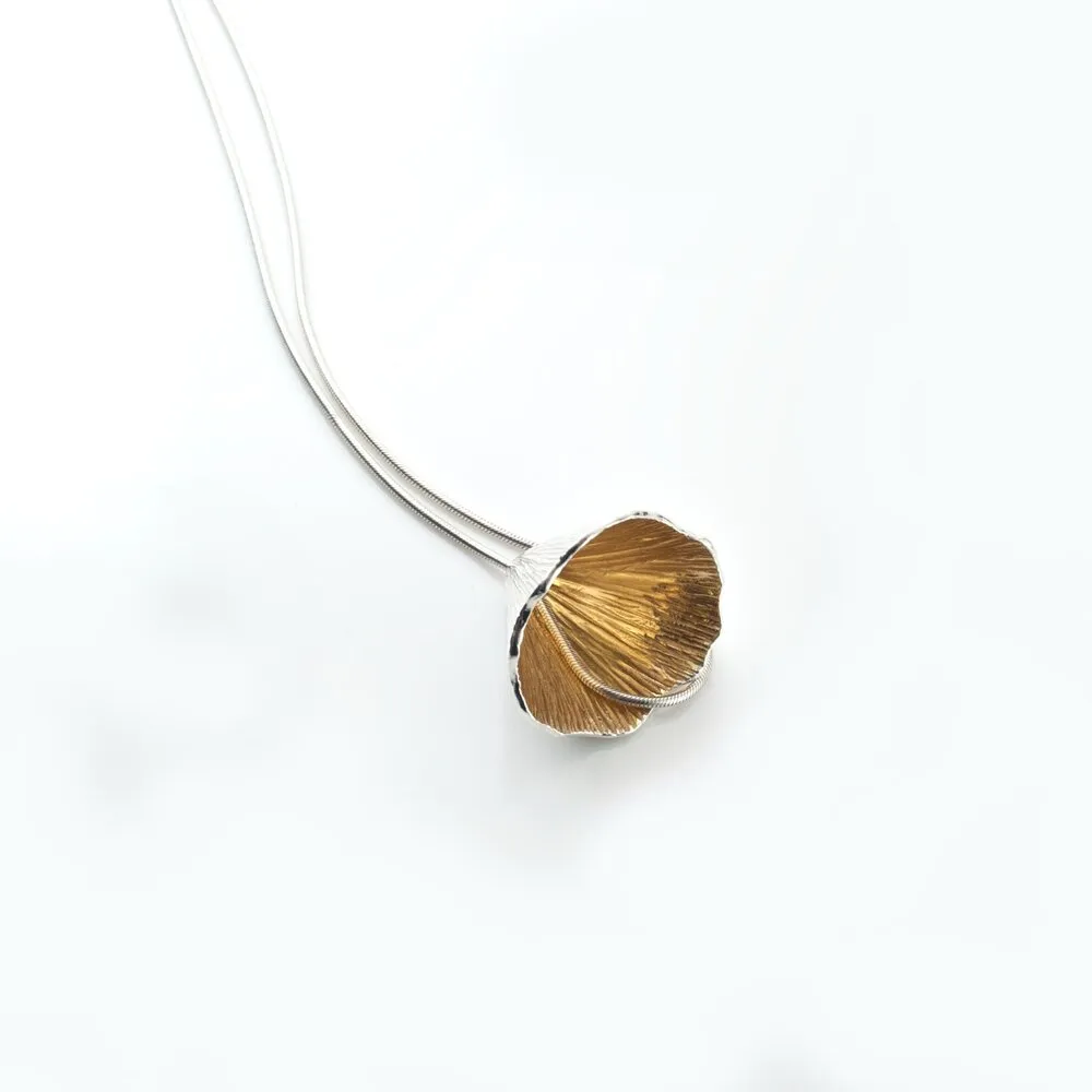 Shell Cone | Sterling Silver Pendant with 22ct Gold Plating | Medium | Martina Hamilton
