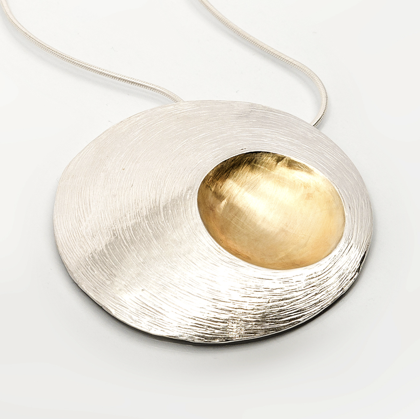 Moon Shell | Sterling Silver Pendant with 22ct Gold Plating | Statement | Martina Hamilton