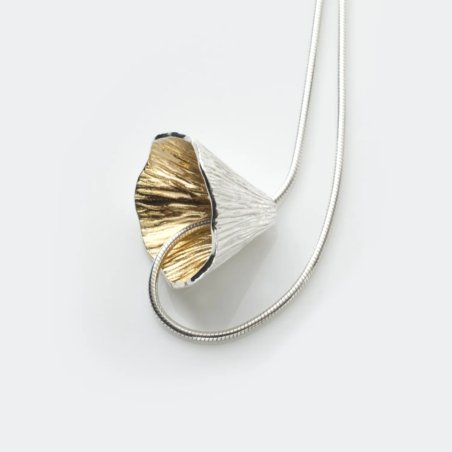 Shell Cone | Sterling Silver Pendant with 22ct Gold Plating | Large | Martina Hamilton