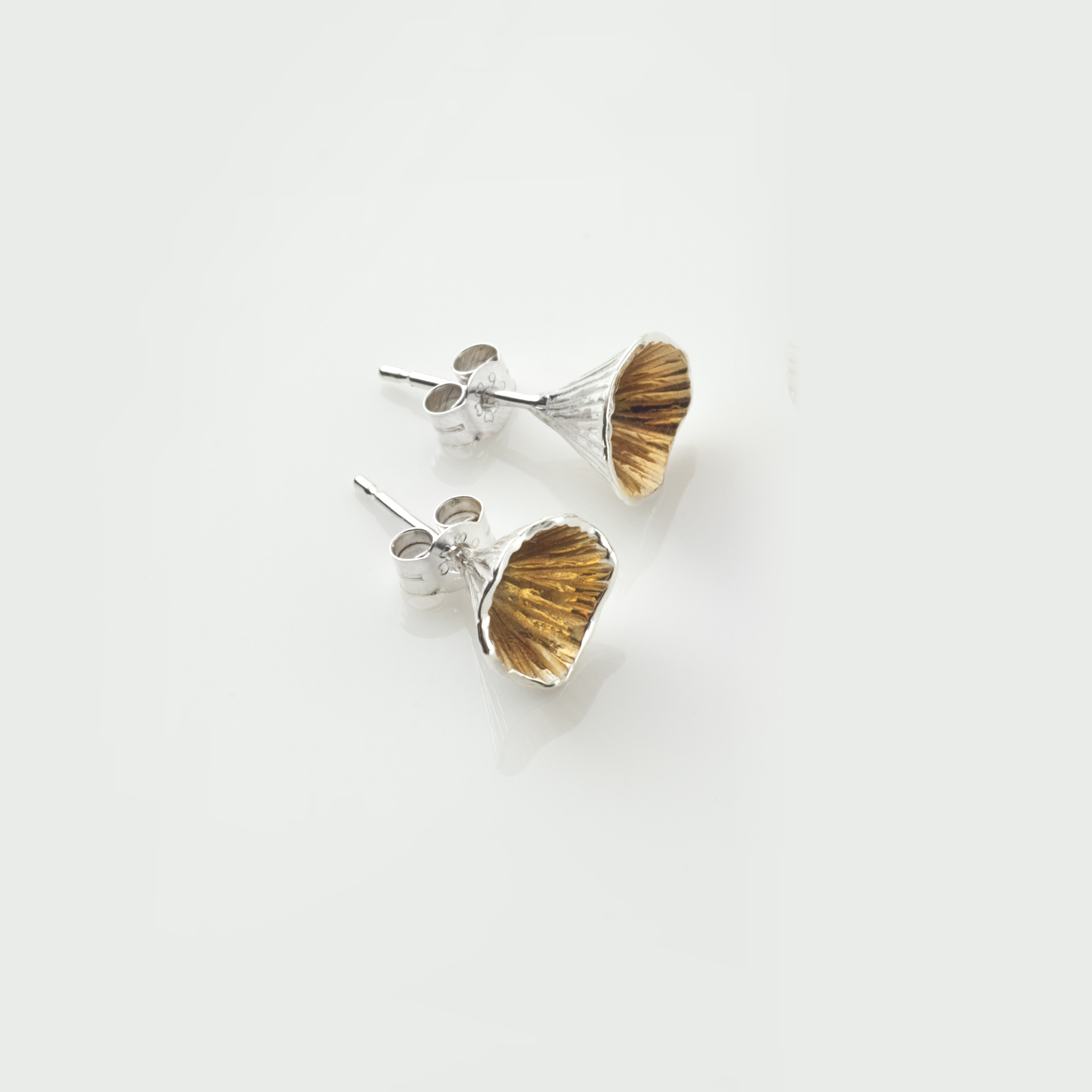 Shell Cone | Sterling Silver Stud Earrings with 22ct Gold Plating| Small | Martina Hamilton