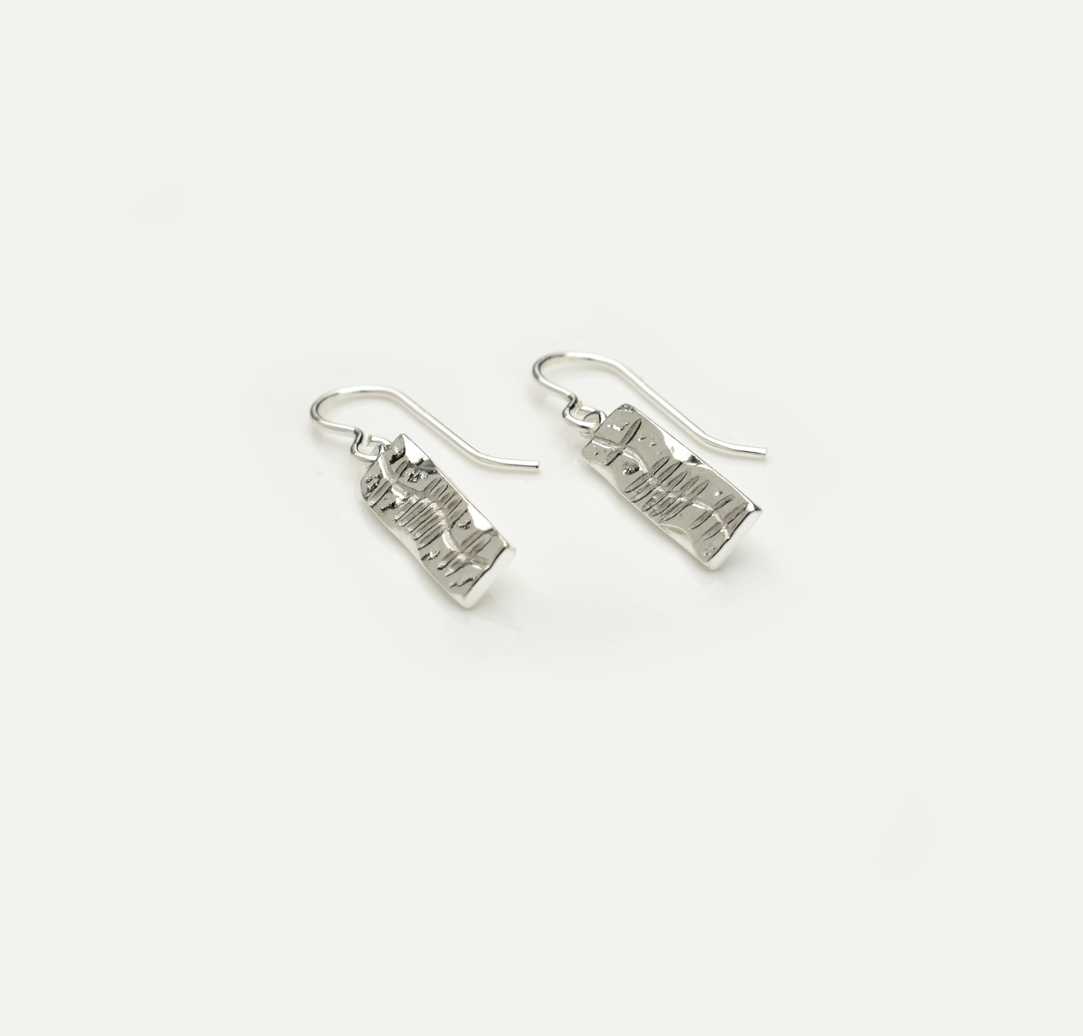 Ogham | Sterling Silver Gra Drop Earrings | The Cat & The Moon